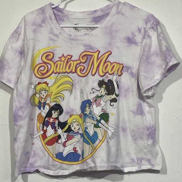 Sailor Moon Graphic Tee Tye Dye Short Sleeve Cropped Top Anime Top Manga SZ: M - Picture 1 of 2